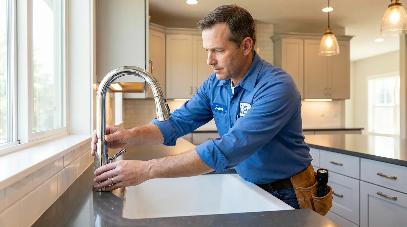 Kitchen faucet installation by Johns Plumbing LLC in Prudenville