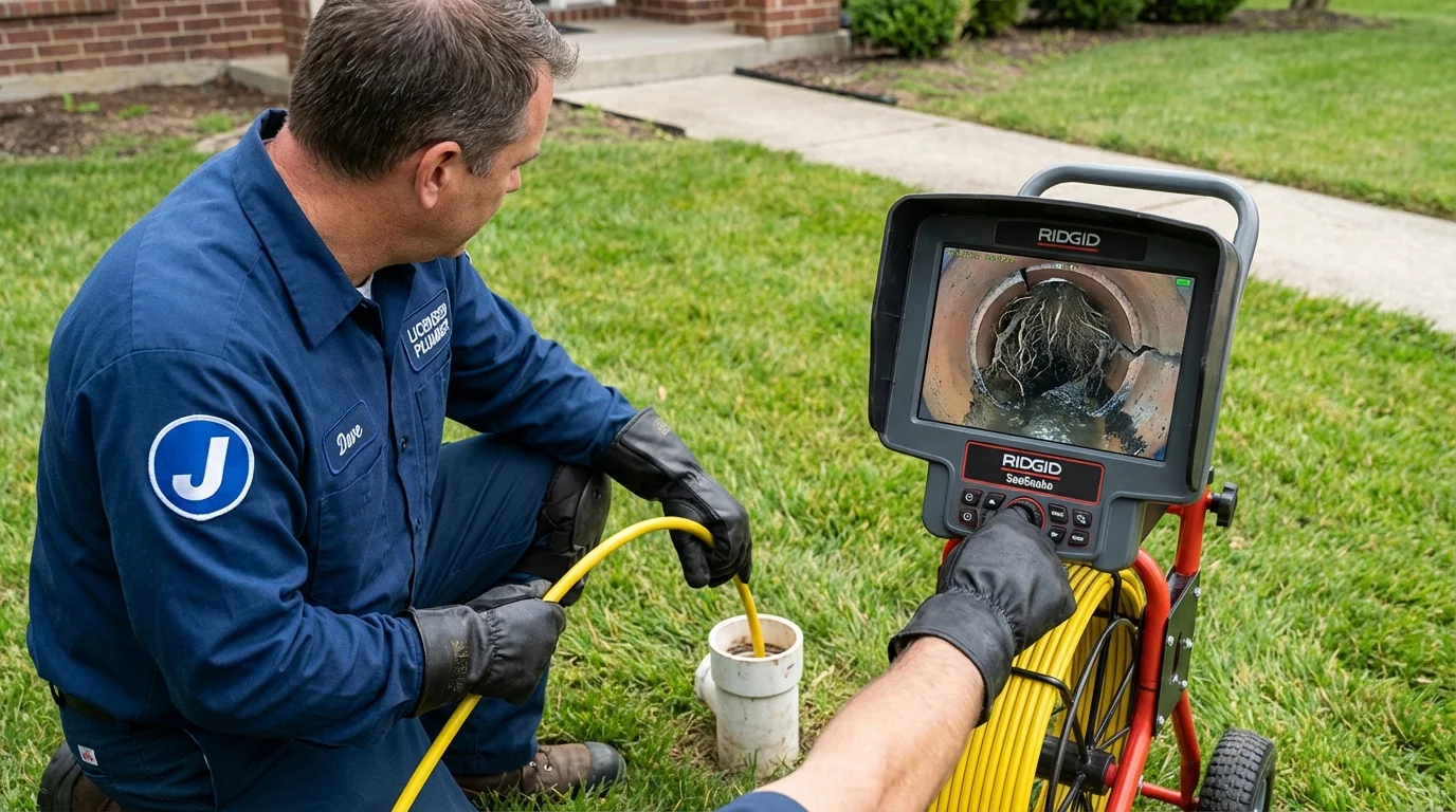 Sewer camera inspection being performed by Johns Plumbing LLC in Prudenville